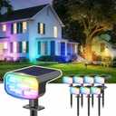 Color Changing Solar Spot Lights Outdoor Waterproof IP65,9 Lighting Modes Multicolor RGB Christmas Spotlight for Porches Yard Gardens Landscape Deconrations-8 Pack