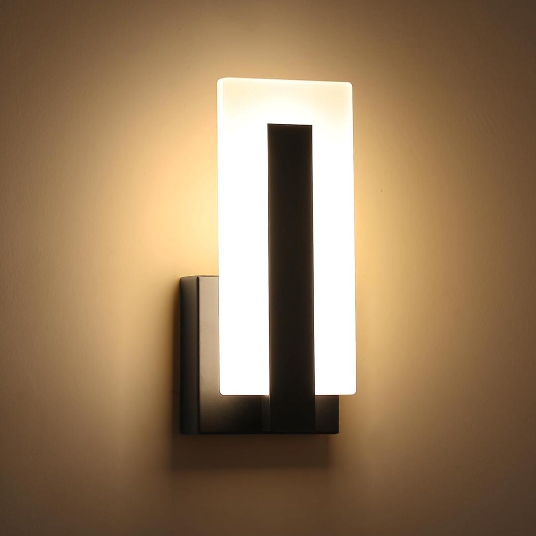 Hardwire Modern Wall Sconces with 7W Acrylic LED Wall Light Brightness Suitable forBedroom, Bathroom, Living Room, Porch, Staircase, Cafe, Hotel (Warm White 3000K 1 Pack) (ModelA-Warm White Non-Dimmable)