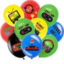 2 x Video Game Birthday Balloons  36 Pcs Gamer Themed Party Decorations for Boys Teens Level Up Gaming Balloons Set, 12 Inch Latex for Video Game Party Supplies, Game On Decor
