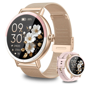 KEEPONFIT Smart Watches for Women Android/iPhone, IP68 Waterproof Fitness Tracker with Bluetooth Calls(Answer&Make), Activity Pedometer/Heart Rate/SpO2 Monitor/100+ Sports Model