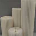 4Pack Cylinder Pedestal Stand, Round Display Cupcake Dessert Table with Clear Acrylic Plate, Foldable Showcase Platform Column for Wedding Banquet Decorative (Beige)