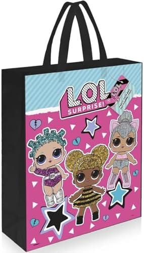 LOL Surprise Pink Plasic Tote Bag - 13" x 11" (1 Pc.) | Perfect for Kid's Birthdays, Treats, and Gifts
