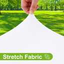 Smiry Round Spandex Tablecloth, Elastic Fitted Washable Tablecloths for 36"-44" Tables, Waterpoof Stretch Picnic Table Cover for Dining, Indoor and Outdoor, White