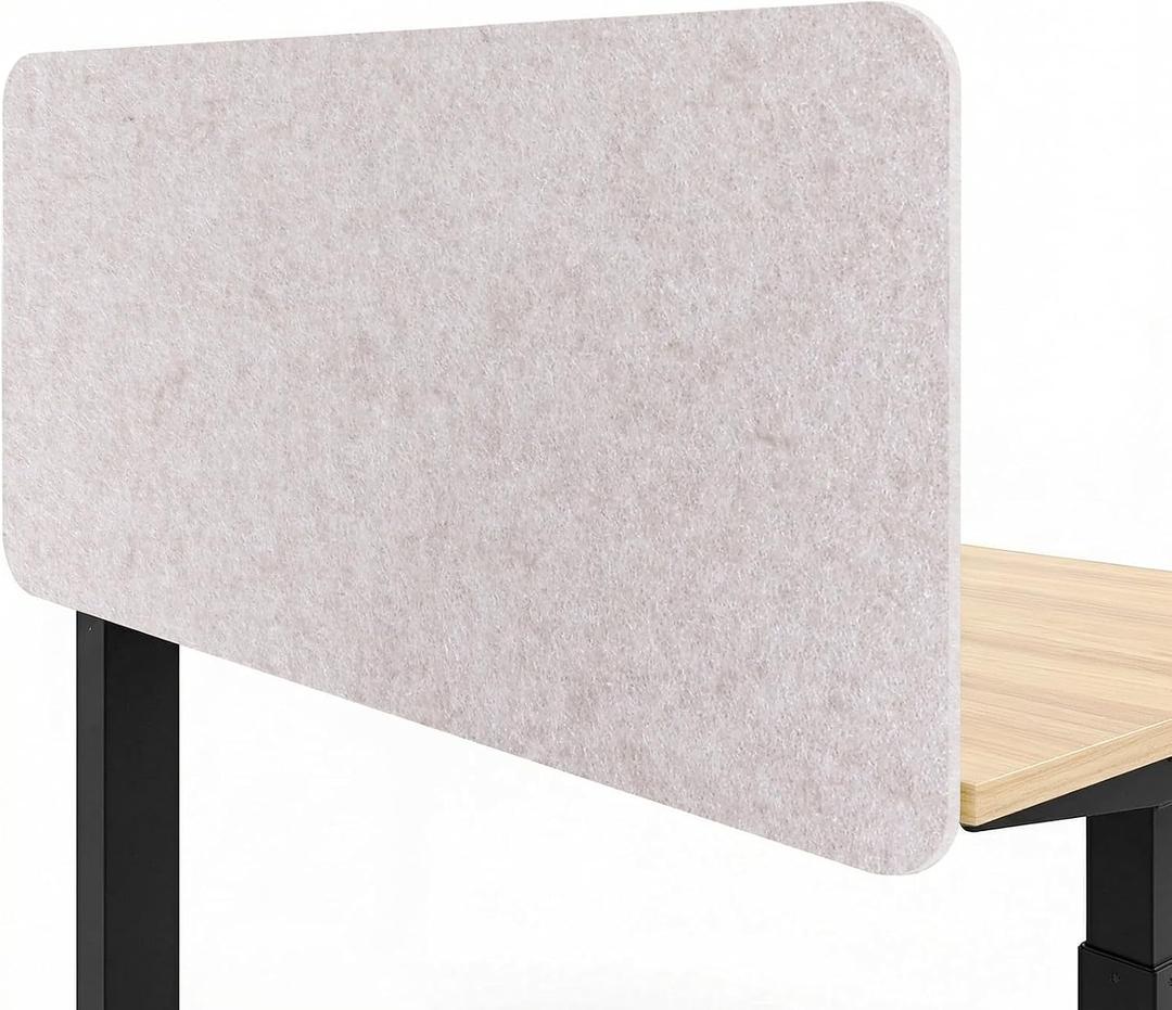 Desk Divider, Clamp On Felt Desk Privacy Panels, Acoustic Sound Absorbing Desk Partition for Office Desk, Reduce Distractions, Oatmeal, 1 Pack, 24 x 48 in