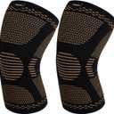 Trekzor Knee Brace for Women and Men, Knee Compression Sleeve for Running, Workout, Hiking, and Fitness, Knee Brace for Arthritis Pain and Support (Pair, Black, X-Large)