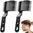 Blend Friend Fade Comb Set Black Professional Barber Combs for Men & Boys, Self Haircutting Tools for Fading & Blending, Salon or Home Use (Black 2PC)