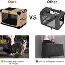 Garnpet Soft Dog Crate for Extra Large Dogs, 4-Door Foldable Collapsible Dog Crate with Soft Sides, Indoor & Outdoor Travel Dog Kennel, Dark Grey