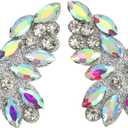 uxcell 2Pcs Rhinestone Butterfly Patches, Iron-on Beaded Appliques, Bling Clothing Repair Decoration Patches for Hats Shoe Bags DIY Accessories, AB Color