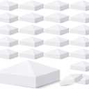 VIVIDA 4" x 4" Fence Post Caps, Pyramid PVC Vinyl Post Caps (Actual 4" x 4"), Waterproof Deck Top Cover for Vinyl Fence, Lamp, Deck, Mailbox, White, 24 Pack