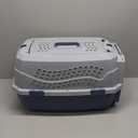 Amazon Basics 2-Door Top-Load Hard-Sided Dogs, Cats Pet Travel Carrier, Gray & Blue, 22.8"L x 15.0"W x 13.0"H