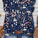 XIEERDUO Womens Tops Ruffle Sleeve Tunic Top Ladies Tops and Blouses Spring Clothes Tunic Tops for Women Business Casual (Blue, L)