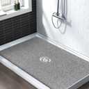 Extra Large Non Slip Shower Mat: 47.2x31.5 inch Loofah Shower Mat for Inside Shower with Drain Hole in Middle, Soft PVC Anti-Slip Shower Stall Mats for Bathroom,Wet Area, Quick Drying