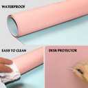 Double-Sided Leather PU Large Mouse pad, Computer Desk pad Non-Slip, Waterproof, Easy to Clean, Suitable for Office and Home Office Writing (Light Pink and Lake Blue, 31.515.7 Inches)