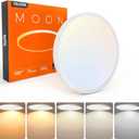 TALOYA Flush Mount 12 Inch Ceiling Light (Milk White Shell), 20W Surface Mount LED Light Fixture for Bedroom Kitchen,5 Color Temperatures in One,0.94 Inch Thickness Round