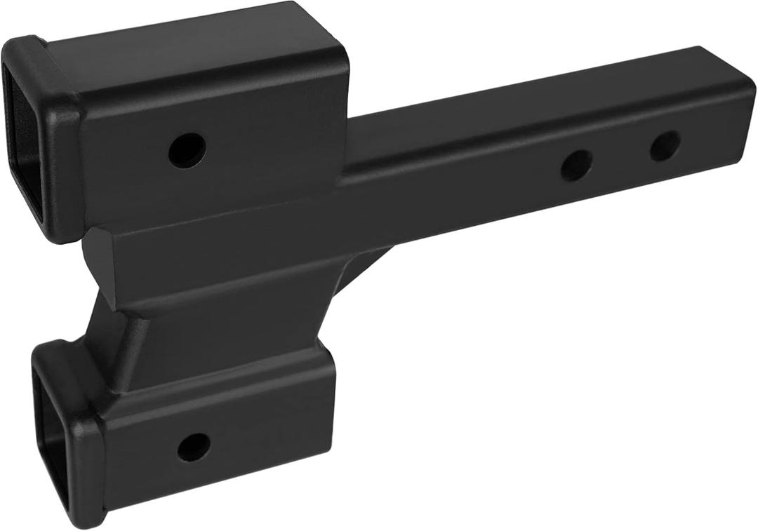 84088 Towever Trailer Dual Hitch Extender with 2-1/4 and 4-1/4-inch Rise/Drop, Hitch Extension 2" Receiver, 2-inch Solid Shank, 10000 Lb Capacity