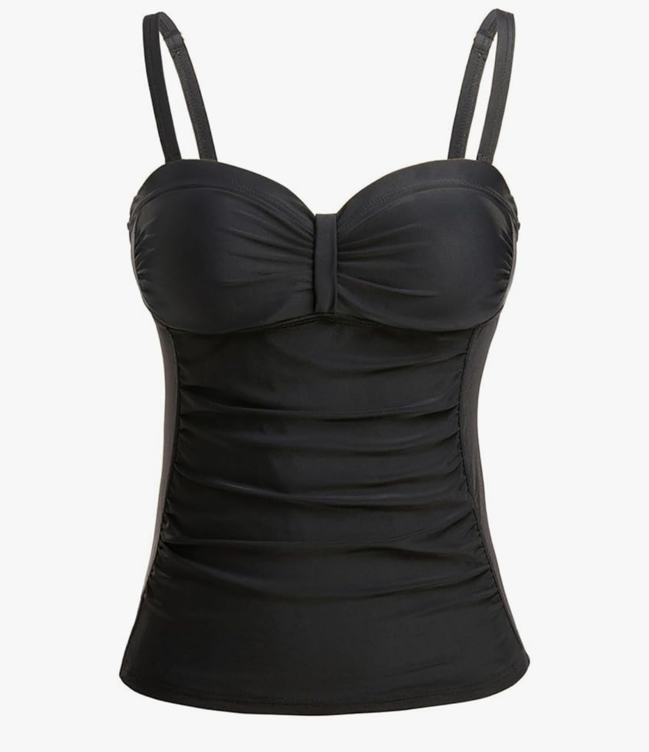 Women's Underwire Tummy Control Swimsuit Top with Push Up - No Bottom Included, L