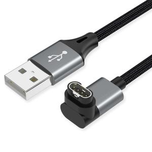 2 x AGVEE 2 Pack 3.3ft Charger Cable for Garmin Watch, L-Shape Braided Charging Cord for Fenix, Forerunner, Vivoactive, Instinct, Venu, Tactix, Approach, D2, Quatix Series, Dark Gray