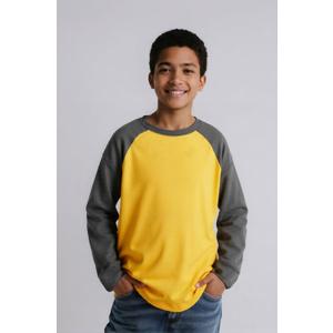 Cadidi Dinos Boys Girls Long Sleeve Shirts Cotton Casual Crewneck Printed Kids T-Shirts (Yellow, 6-7)