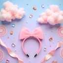 1Pc Sweet Pink Halloween Bow Headband Bowknot Hair Hoops Bands Headpiece Hairband for Women and Grils,Women Christmas Birthday Party Decorations Accessories Easy to Wear,Headbands Hair Accessories