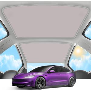 2025 Upgrade Sunshade Roof for Tesla Model 3 Highland 2024 2025 [No-Gap/Sag-Free] Heat Insulation Glass Roof Sunshade Sunroof for Tesla Model 3 Accessories 2025 2024 Red