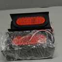 LINKITOM Trailer Lights Welded Mount Steel Boxes Kit w/6 inch LED Oval Tail Lights & 2 inch LED Red Round Side Lights w/Grommet wire connectors, 2 Pack