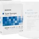 McKesson Super Sponges, Sterile, 100% Cotton, Fluff Dressing, 6 in x 6 3/4 in, 2 per Pack, 20 Packs, 40 Total