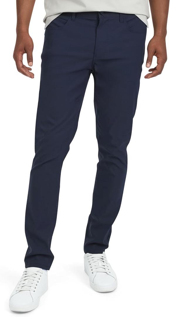 DKNY Mens Lightweight Travel Pants for Men- Skinny Fit Performance Tech Hiking Pants for Men | Business Casual Mens Work Pant (32W x 30L, Navy)