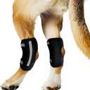 Dog Knee Brace for Rear Leg Torn ACL, Canine Rear Hock Joint Support, Joint Injury and Sprain Protection, Removable Design, Comes with 2 Spring Bars and 2 Steel Bars (M Pair)