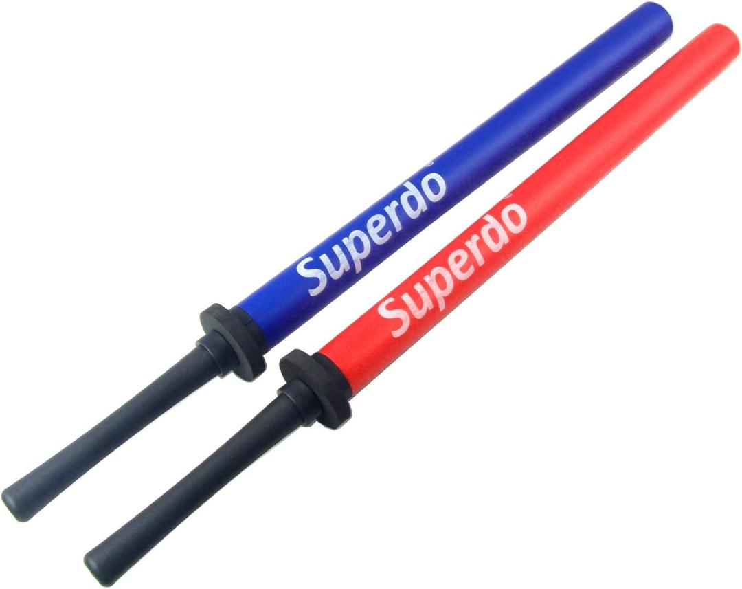 Superdo Foam Sword Practice Swords Sparring Training Stick (Double Pack) (red-blue)