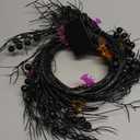 TURNMEON Remote Control Extra Long 9 Ft 72 LED Orange Purple Lights Halloween Willow Twig Decor Halloween Garland Timer 8 Modes Berries 12 Bat Pumpkin Lights Battery Halloween Decorations Indoor Home