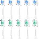 Replacement Toothbrush Heads Compatible with Philips Sonicare, Brush Heads for Sonicare C2 Plaque Control Protective Clean 4100 5100 6100 Electric Toothbrush White&Blue, 10-Pack