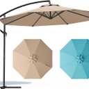10FT Patio Umbrella, Cantilever Outdoor Umbrella with 360 Rotation & Tilt Adjustment, Offset Patio Umbrella with UV-Resistant Waterproof Canopy for Backyard, Pool, Garden