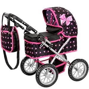 Kinderplay Baby Doll Stroller | Baby Doll Pram | Baby Doll Carriage - Stroller for Baby Dolls with Adjustable Handle (12.99-24.80 inches) | Babydoll Reborn Strollers | Model KP0261R