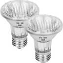 Par20 Bulbs, 2 Pcs 120V 50W Par20 Flood Light Bulbs, E26 Medium Base Long Lasting Life High Output Reflector Flood Lights for Recessed Lighting & Hood Range Light Bulbs-Warm Light