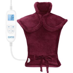 RENPHO Valentines Day & Birthday Gifts for Her Him, Heating Pad for Neck and Shoulders and Back, Hsa Store Eligible Items, Electric Heat Pad for Cramps, Auto Shut Off, ETL Certified, 24"x33" Red