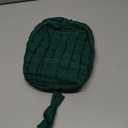 Yarnic Quilted Makeup Bag Puffy Cosmetic Bag, Quilt Travel Toiletry Bag for Women, Puff Cute Makeup Bag Organizer Puffer Makeup Pouch Soft(M, Deep Green)