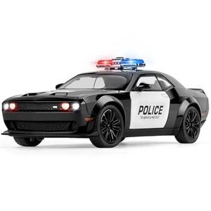SASBSC Police Car Toys for Boys Age 3-12 Metal Toy Cars with Light and Sound Pull Back Diecast Model Car Collectable Muscle Cars for Kids 3+ Year Olds