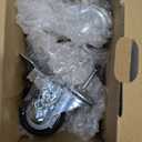 Finnhomy Stem Caster Wheels 2 Inch Heavy Duty Threaded Swivel Casters 1/4" - 20 x 1 with Brake Set of 4 for Wire Shelve Wheel Anti-wear Smooth Casters, Black