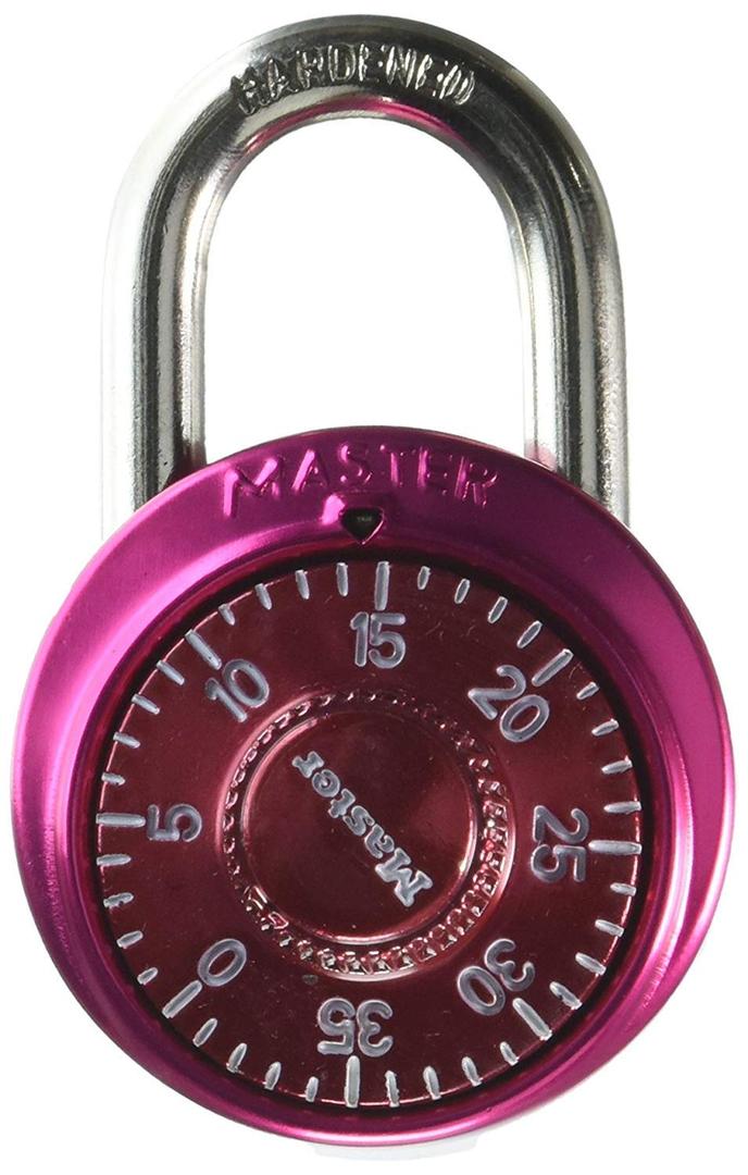 Master Lock 1530DCM School or Gym Locker Lock Combination Padlock, Back to School Essential, Pack of 1 - Color Pink