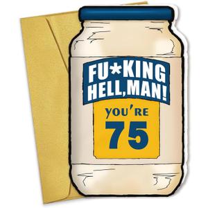 6 x 75th Birthday Card, 75th Birthday Decorations for Men Women, Funny 75th Birthday Gifts for Dad Mom, Happy Birthday Gifts Ideas for 75 Year Old Grandparents