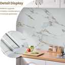 practicalWs Glossy Marble Wallpaper Peel and Stick White/Gold Granite Contact Paper Removable Wall Paper for Kitchen Countertop Cabinet Furniture 35.4" x 118"
