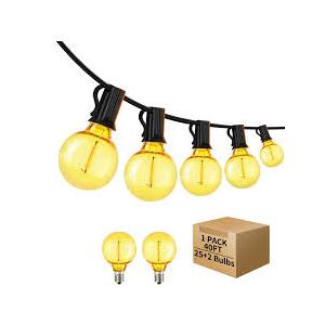 ShineU 40FT LED Outdoor String Lights Waterproof, G40 LED Globe Outdoor Lights for Patio with 27 Edison Vintage Shatterproof Bulbs, Connectable Backyard Light for Garden, Bistro, Porch, Cafe
