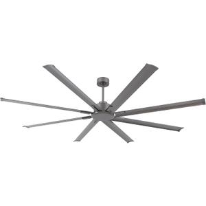 96" Ceiling Fan No Light, Reversible DC Motor, 6 Speed Remote Control, Industrial 9 Aluminum Blades with 3 Downrods for Home or Commercial, Living Room/Warehouse Charcoal Grey