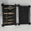 Step Drill Bits, 5PCS HSS Titanium Step Drill Bit Set, 50 Sizes High Speed Steel Step Bits for Metal with Aluminum Case