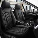 Pariitadin Leather Car Seat Covers Full Set, Waterproof Faux Leather Seat Covers for Cars, Non-Slip Car Interior Covers Universal Fit for Most Cars Sedans Trucks SUVs, Black Line