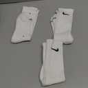 Nike Dri-FIT Cushion Crew Athletic Socks 3-Pack, White (M 6-8)