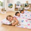 Toddler Nap Mat, Kids Sleeping Bag with Pillow & Minky Blanket, Boys Girls Extra Large Rolled Nap Mats for Preschool Daycare Camping Kindergarten
