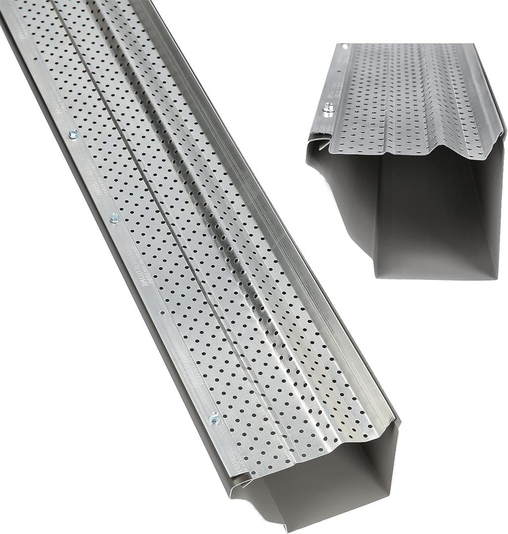 A-M Gutter Guard – Premium Heavy-Duty Lifetime Quality Aluminum - Leaf & Debris Protection, (5 Inch - 11.5 Feet, Mill Finish) - DIY Easy - Made in The USA