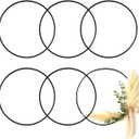6 Pack Floral Hoops 24 Inch Metal Rings for Crafts Macrame Rings, DIY Wreaths, Dream Catcher Crafts, Black