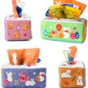 Waybla Easter Baby Toys, Easter Tissue Box Montessori Toy, Soft Stuffed High Contrast Crinkle Infant Sensory Early Learning Easter Toys, Easter Gifts, Easter Basket Stuffers for Babies 12+ Months, Medium, Small